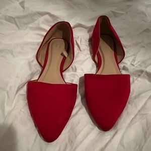 Target red suede flats